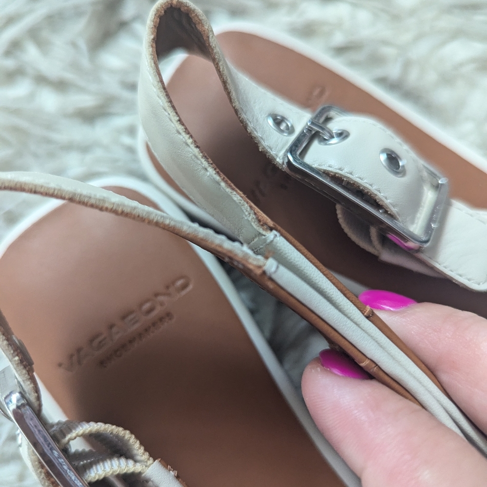 NWOT Vagabond Wioletta Leather Slingback Ballet Flat in Off White - Picture 6 of 11